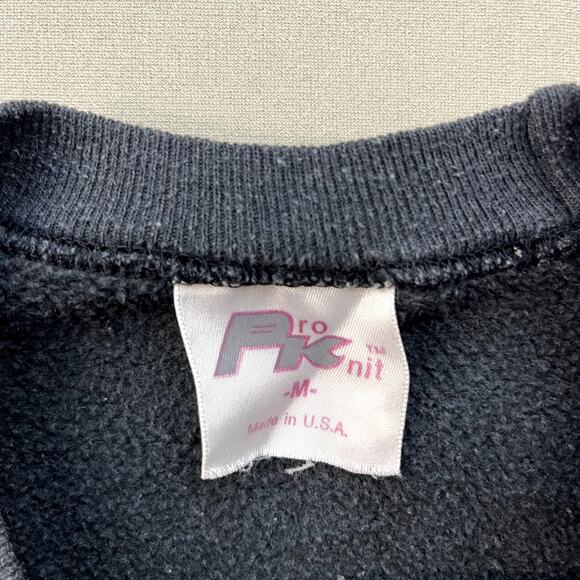 Vintage Cat Sweatshirt Womens Small Black Nature Kitten Eyes Goldfish USA 80s - Picture 4 of 11